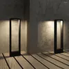 Waterproof Garden Post Lawn Lamp With Insert Stake Aluminum LED Pillar Light Outdoor Villa Pathway Landscape Bollard