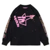 Designer Fashion Kanyes Hoodie Trendy Young Thug Sp5der 555555 Pink Star Print Camisetas de manga larga para parejas