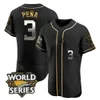 2022 WORLD SERIES Champions Jeremy Pena 3 Maglia Bregman 2 Colore oro nero Maglia da baseball cucita con bottoni taglia S-XXXL con toppa WS