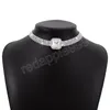 Exquisite große glänzende Strass-Halskette für Frauen, Hochzeit, Braut, sexy kurze Schlüsselbeinkette, Halsschmuck, Party-Geschenke