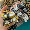 Keychains Trendy Cute Acrylic Movable Doll Car Keyring Cartoon Interstellar Spaceman Rocket Series Art Graffiti Keychain Bag Pendant Gifts T220909