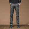 Calças masculinas inverno velo casual grosso moda reta magro quente escritório de negócios marca coreano calças 221115