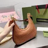 Borse a tracolla Mini Borsa tote Borsa a mano ascellare Chiusura con gancio Cerniera in pelle di struzzo Pianura Donna Mezza luna Portafogli Cotone Lino Cinturino staccabile