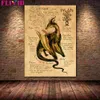 Målningar Dementor Dragon Basilisk Wall Art Canvas Målning Decoraitve Grey Wolf Phoenix Thestral Unicorn Poster och tryckdekor Oframad 221021