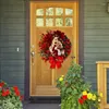 Fiori decorativi Porta d'ingresso Ghirlanda di Natale rossa Decorazioni per finestre in oro champagne Decorazione da parete