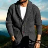 Męskie swetry sweter z długim rękawem Solidny kolor V Nakień Mężczyzny Kardigan Pojedynczy piersi przycisk Zimowe jesienne Keriver Kurtki 221115
