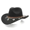 Cappello da cowboy equestre occidentale da uomo, berretto da cowgirl da equitazione, tesa larga