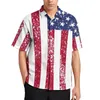 Men's Casual Shirts USA American Flag Daily Shirt Patriotic Stars And Stripes Mens Cool Blouses Summer Short-Sleeved