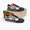 Sapatos personalizados Classic Canvas Cut Skateboard Triple Black Aceitar Customiza￧￣o Impress￣o UV Low Mens Womens Sports Sneakers Breathable Color 145