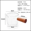 Measuring Tools Measuring Tools Espresso Ounce Cup With Scale And Wooden Handle High Borosilicate Glass Cups 75Ml 100Ml 9 2Nw E3 Dro Dhflu