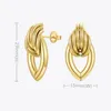 Studörhängen Enfashion Hollow Water for Women Gold Color Piercing Earings rostfritt stål Fashion Jewelry Gift Kolczyki E201214