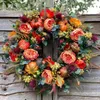 Couronne de citrouille artificielle, fleurs décoratives, décoration d'automne, guirlandes de noël, pour la maison, année de mariage, 2023