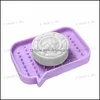 أطباق الصابون Sile Soap Soap Storage Storage Rack Drain Box Treshy Dusting Dish Plate أداة حمام التسليم الإكسسوارات حمام حديقة المنزل DHE4F