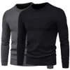 Męskie swetry winer zwyczajny, solidny gruba wełniana bawełniana bawełniane pulovery Wysoka elastyczność moda Slim Fit Oneck 221115
