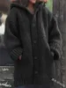Dames breien Tees Cardigan vrouwen lang gebreide trui jas 3xl 4xl 5xl casual enkelvoudige kleding voor vrouw zwart 221115