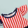 Robes de fille CitgeeSummer Independent Day Kid Dress Sleeve Striped Star Print Mesh Loose Clothes