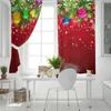 カーテンクリスマスツリーボールスノーフレーク窓リビングルームカーテンキッチンベッドルームドレープ