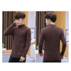 Pulls pour hommes hiver super chaud col roulé mince doux polaire pull solide tricoté plus or velours épaississement hommes 221114