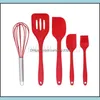 Kuchenwerkzeuge Sile Kitchenware Kochutensilien-Set Antihaft-Kochgeschirr Werkzeug Schneebesen Turner Ölpinsel Küche Backen Drop Delivery Ho Dhwed