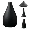 Vases en céramique noire petit vase décoration de la maison artisanat ornement de bureau simplicité planteur pot de fleur pour salon décor de jardin