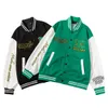 Fashion Walph Lattice Baseball Uniform Jackets For Mens Letter broderi Långärmad lös Ins High Street Parrockar 3785