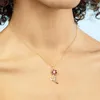 Colares de pendentes Ins simples colar de flores de ouro simples de ouro vintage zircão colorido para mulheres jóias de moda