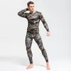 Intimo termico da uomo t-shirt da uomo tuta termica mimetica intimo MMA rash guard set di compressione manica lunga crossfit 221114