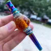 Rainbow Removable Pipes Glow In The Dark Round Ball Dry Herb Tobacco Preroll Cigarette Cigar Holder Smoking Filter Tube Hookah Diamond Decoration Handpipes Tips