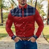 Chemises décontractées pour hommes chemise longue chemisier ample boutonné hommes mode Plaid Patchwork couleur ajusté sweat laine gilet