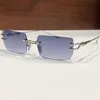 Mode retro-vintage titan stora kantlösa solglasögon UV400 HD-gradientlins lätt ihålig snidad desig 58-17-150 punkglasögon fullset design fodral