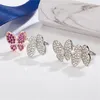 Anel de diamante irregular S925 prata esterlina sorte designer mãe de pérola borboleta estilo aberto caixa de moda feminina JEOW