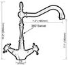 Rubinetti da cucina Ottone cromato lucido Rubinetto per lavabo da bagno Miscelatore Miscelatore Beccuccio girevole Doppi manici a croce Monoforo Montaggio su piattaforma Msf658