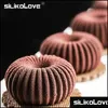 Bakformar Silikolove 6 Cavity Spiral Chiffon Mousse Mold Sile för DIY Baking Desserts Mod 220601 Drop Delivery Home Garden Kitch DH0KA