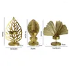 Titulares de vela preto portador de ferro forjado Base Golden Base Living Desktop Decoração de Christmas Leaf Crafts Simple 2022 Gold