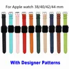 Voor Apple Banden Watchband Watch Band Luxe mode L Flower Designer lederen armbandstrepen Watchband 41 mm 42 mm 38 mm 40 mm 44 mm 45 mm Iwatch 2 3 4 5 6 7 SE 8 SMART BAND