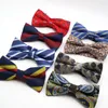 Bow Ties Adjustable Men's Bowtie Polyester Silk Man Striped Floral Bows Tie Wedding Celebration Party Butterfly Birthday Necktie