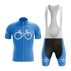 Ensembles de course Bike Forever Summer Blue Cycling Jersey Set Short à manches courtes Gel respirant Pad Hombre