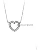 Chains 925 Sterling Sier Chains Heart Interwoven Necklace Eternal Love Clavicle Chain Girlfriend Fit Pandora Beads Women Fashion Dro Dhez3