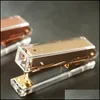 Staplers Luxury Rose Gold Manual Stapler Fashion Metal Acrylic 24/6 26/6 Include 1000Pcs Grapadora Papelaria 220510 Drop Delivery Of Dhiqw