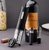 Электрический разбор для вина автоматический открытие бутылочки для вина Светодиодный светодиодный подарочный набор для штопора с фольгой Cuttervacuum Stoppers 4-в-1 для кухонного бара