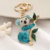 Ensemble de diamants colorés mignon dessin animé Koala porte-clés sac en alliage créatif voiture porte-clés bijoux pendentif accessoires cadeau