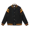 Fleece 2022 Autumn Winter Rhude Bomb Jacket Men Version Heavy Fabric Leather Titching Woolen Coat Baseball Long 4T0D