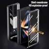 Custodie per cerniere per Samsung Galaxy Z Fold 4 Custodia per placcatura trasparente Custodia per pellicola protettiva