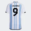 3 Star 2022 Argentina Soccer Jersey Fans Player Version World Cup Dybala Messis Aguero Maradona Di Maria Home Away Pre-Match 3XL 4XL Men Kids Kit Socks Football Shirt