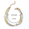 Anklets B￶hmen Multi-Layer Armband Guldf￤rgp￤rlor Kedja Anklet Sandaler Pearl Barefoot Summer Beach Foot Bridal Jewelry