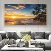 Modern Sea Wave Beach Sunset Canvas Målning Nature Seascape Affischer and Prints Wall Art Pictures for Living Room Decoration266Z