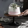 Ferramentas de Bakeware 6/8/10 polegadas Europeias Placa de bolo de madeira Placa de madeira Soldado bandeja de madeira redonda de sobremesa Rack Rack Festas de casamento adereços
