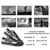 Men dames diy aangepaste schoenen lage top canvas skateboard sneakers drievoudige zwarte aanpassing uv printing sports sneakers br54
