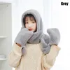 Bérets mignon blanc kaki chapeau écharpe gants ensemble hiver femmes bonnets casquettes chaud décontracté en peluche chapeaux polaire fille Kawaii présent