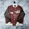 Xinxinbuy 남자 디자이너 코트 야구 재킷 국기구 가죽 비행 복어 면화 긴 소매 여자 갈색 검은 흰색 카키 m-2xl